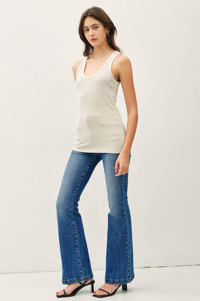 CLASSIC RIBBED SCOOP NECK TANK TOP
