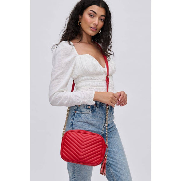 Elodie Chevron Camera Bag Crossbody: Natural
