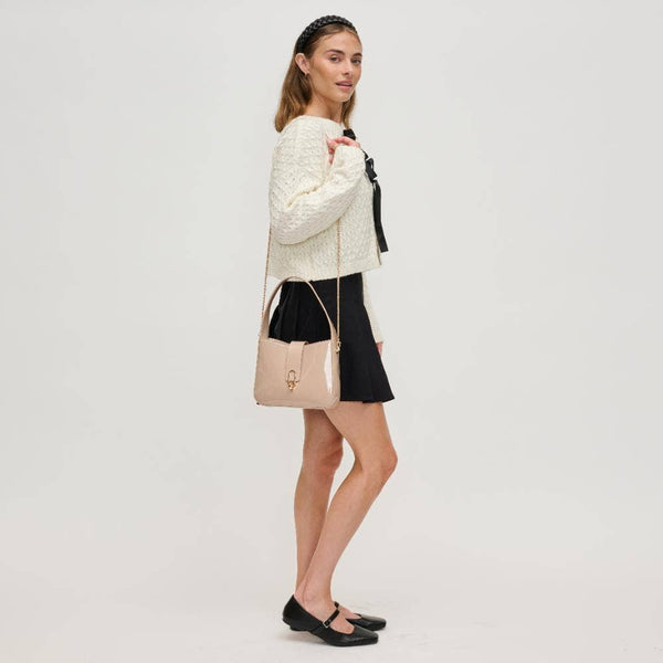 Paige Patent Crossbody: Burgundy