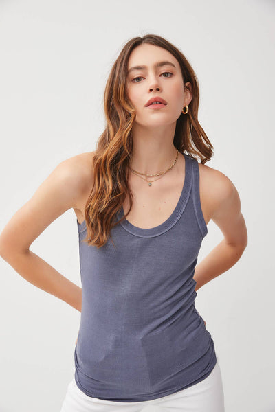 CLASSIC RIBBED SCOOP NECK TANK TOP