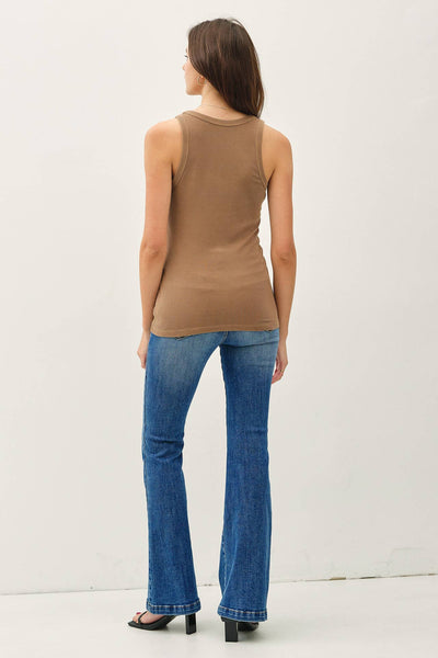 CLASSIC RIBBED SCOOP NECK TANK TOP