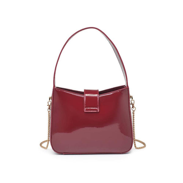 Paige Patent Crossbody: Burgundy
