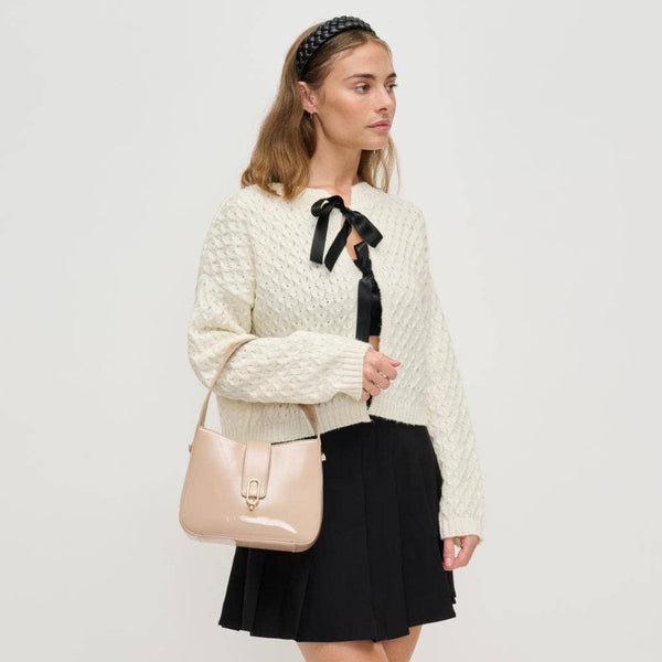 Paige Patent Crossbody: Burgundy