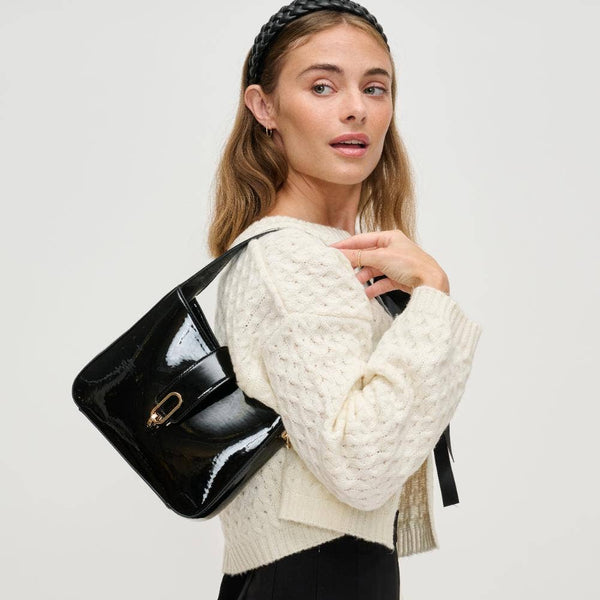 Paige Patent Crossbody: Burgundy