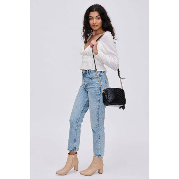Elodie Chevron Camera Bag Crossbody: Natural