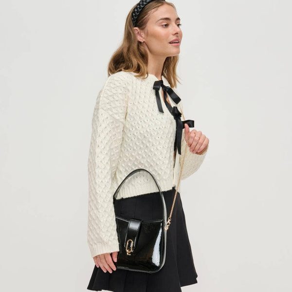 Paige Patent Crossbody: Burgundy