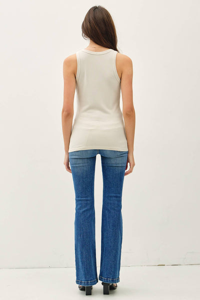 CLASSIC RIBBED SCOOP NECK TANK TOP
