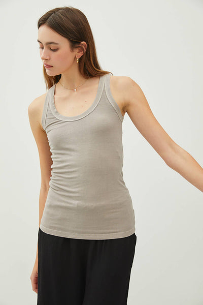 CLASSIC RIBBED SCOOP NECK TANK TOP