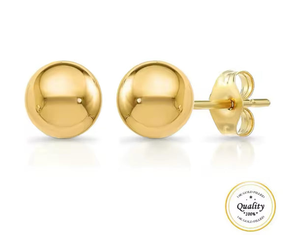Gold Ball Stud Earrings
