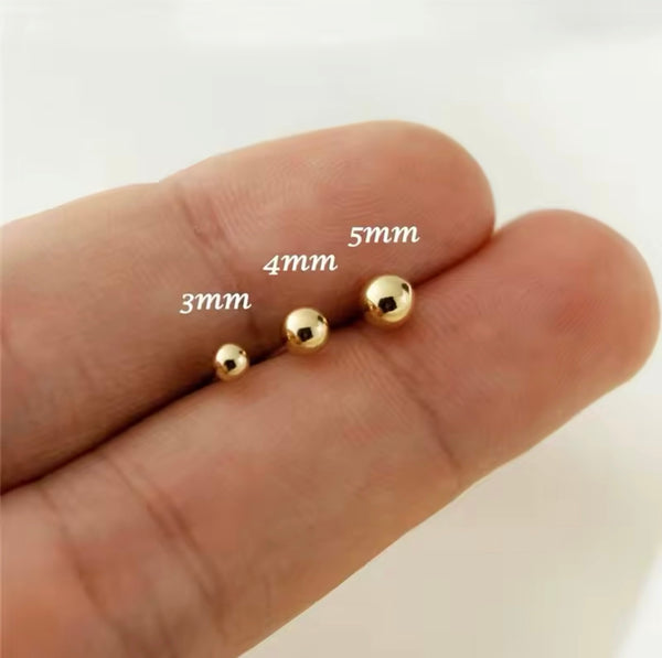 Gold Ball Stud Earrings