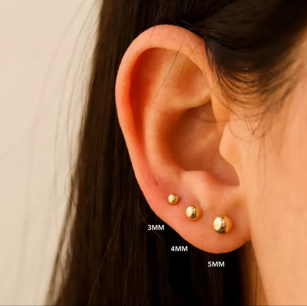 Gold Ball Stud Earrings