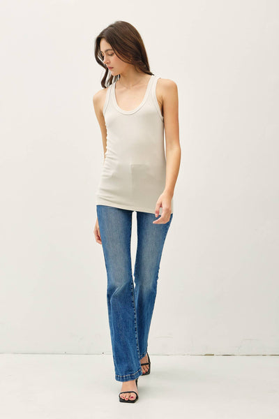 CLASSIC RIBBED SCOOP NECK TANK TOP