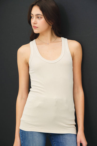 CLASSIC RIBBED SCOOP NECK TANK TOP