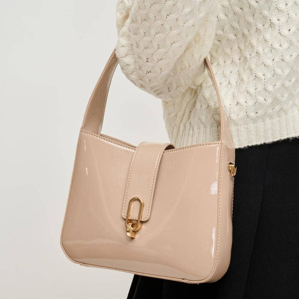 Paige Patent Crossbody: Burgundy