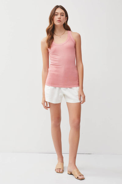 CLASSIC RIBBED SCOOP NECK TANK TOP