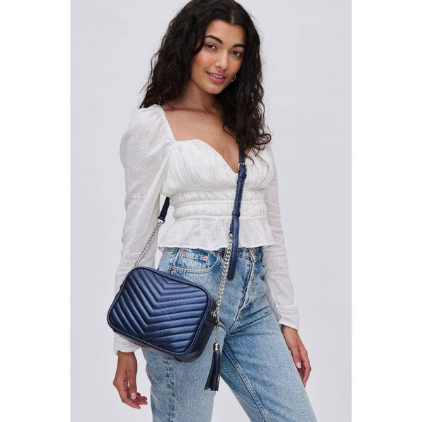 Elodie Chevron Camera Bag Crossbody: Natural