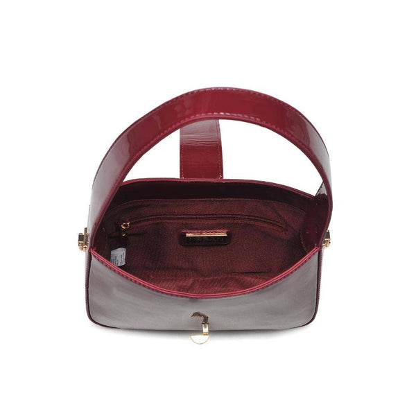 Paige Patent Crossbody: Burgundy