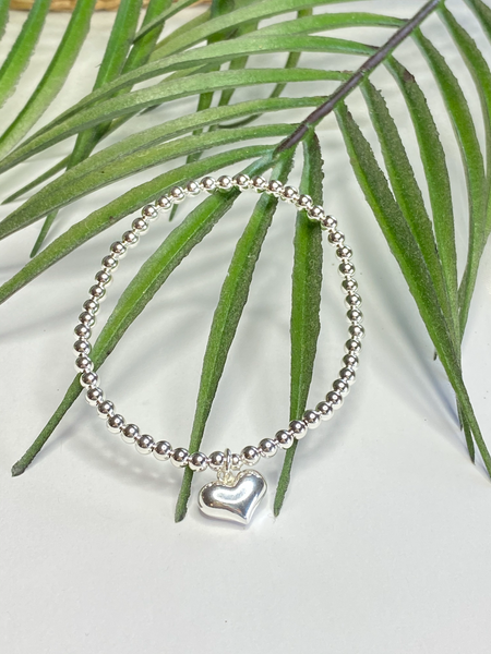 Sterling Silver Stretch Bracelet w/Charm