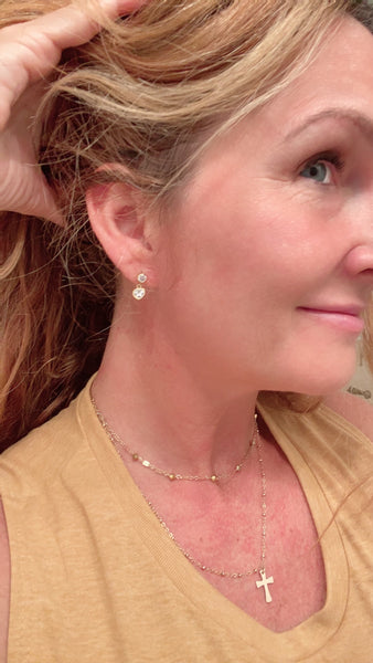 Tiny Drop CZ Earrings