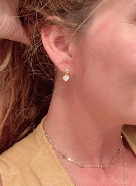 Tiny Drop CZ Earrings