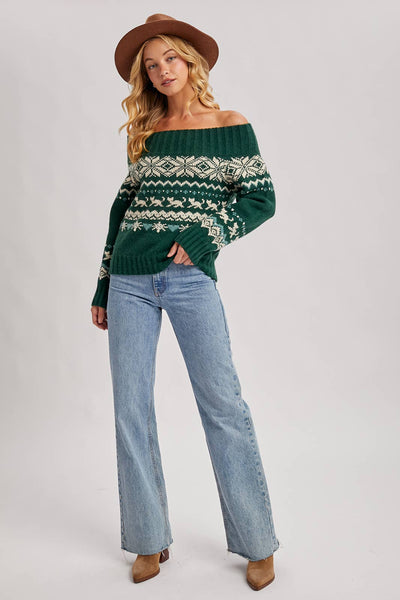 Fair Isle Green Holiday Sweater