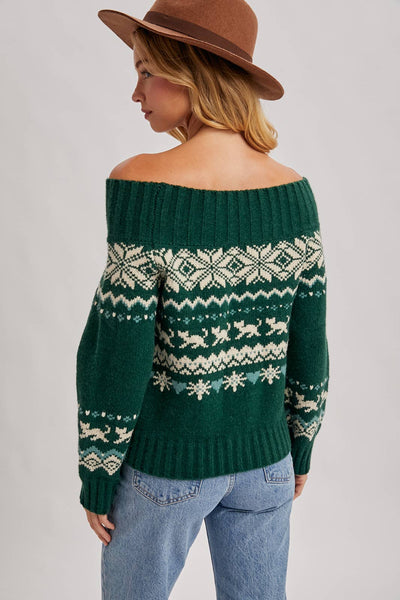 Fair Isle Green Holiday Sweater