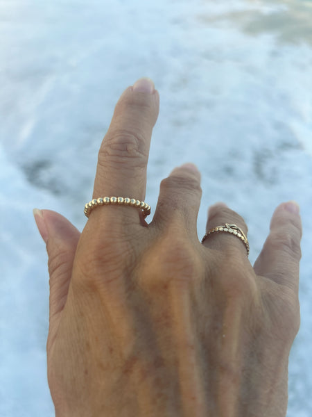 Gold Bead Stretch Ring