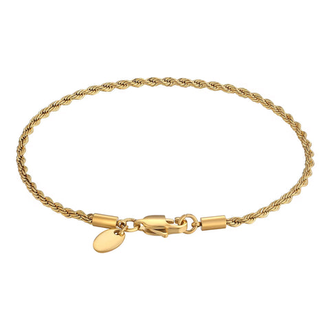 Waterproof Gold Rope Bracelet
