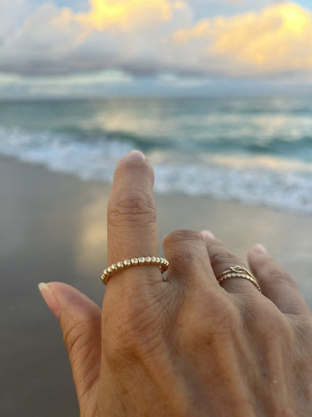 Gold Bead Stretch Ring