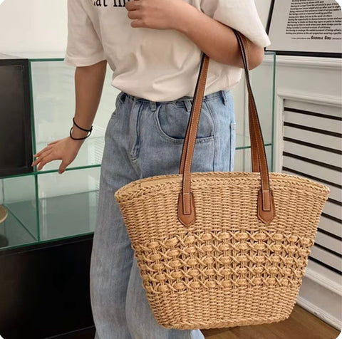 Handwoven Straw Tote