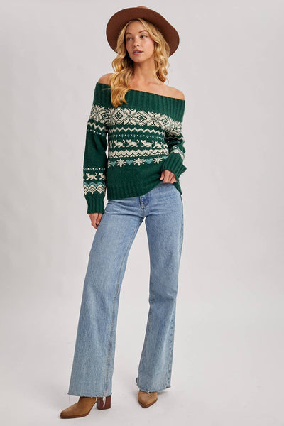 Fair Isle Green Holiday Sweater
