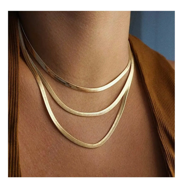 Gold Herringbone Snake Chain