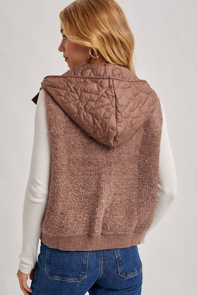 Mocha Sherpa Fleece Hood Vest