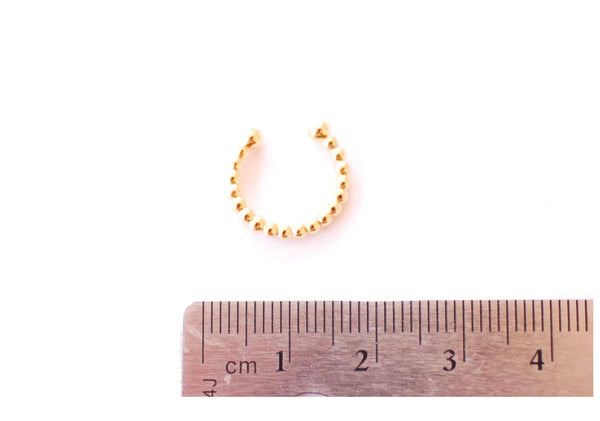 Gold Beaded 10mm Huggie