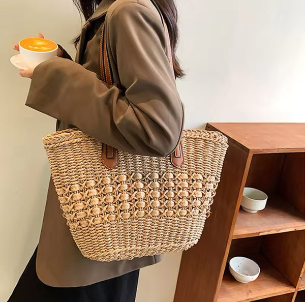 Handwoven Straw Tote