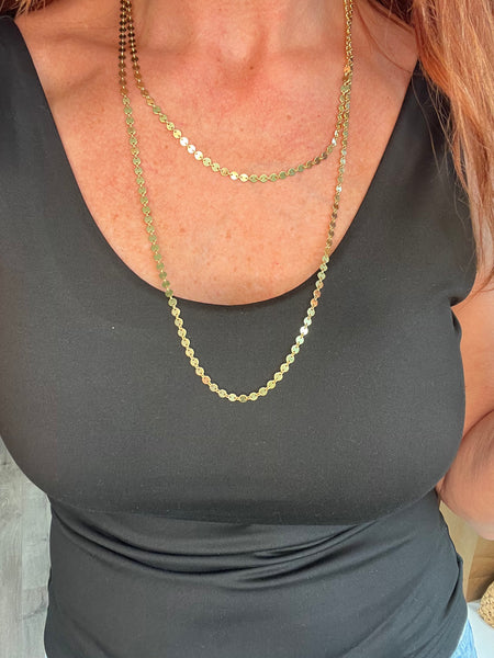 Long Sequin Chain Necklace