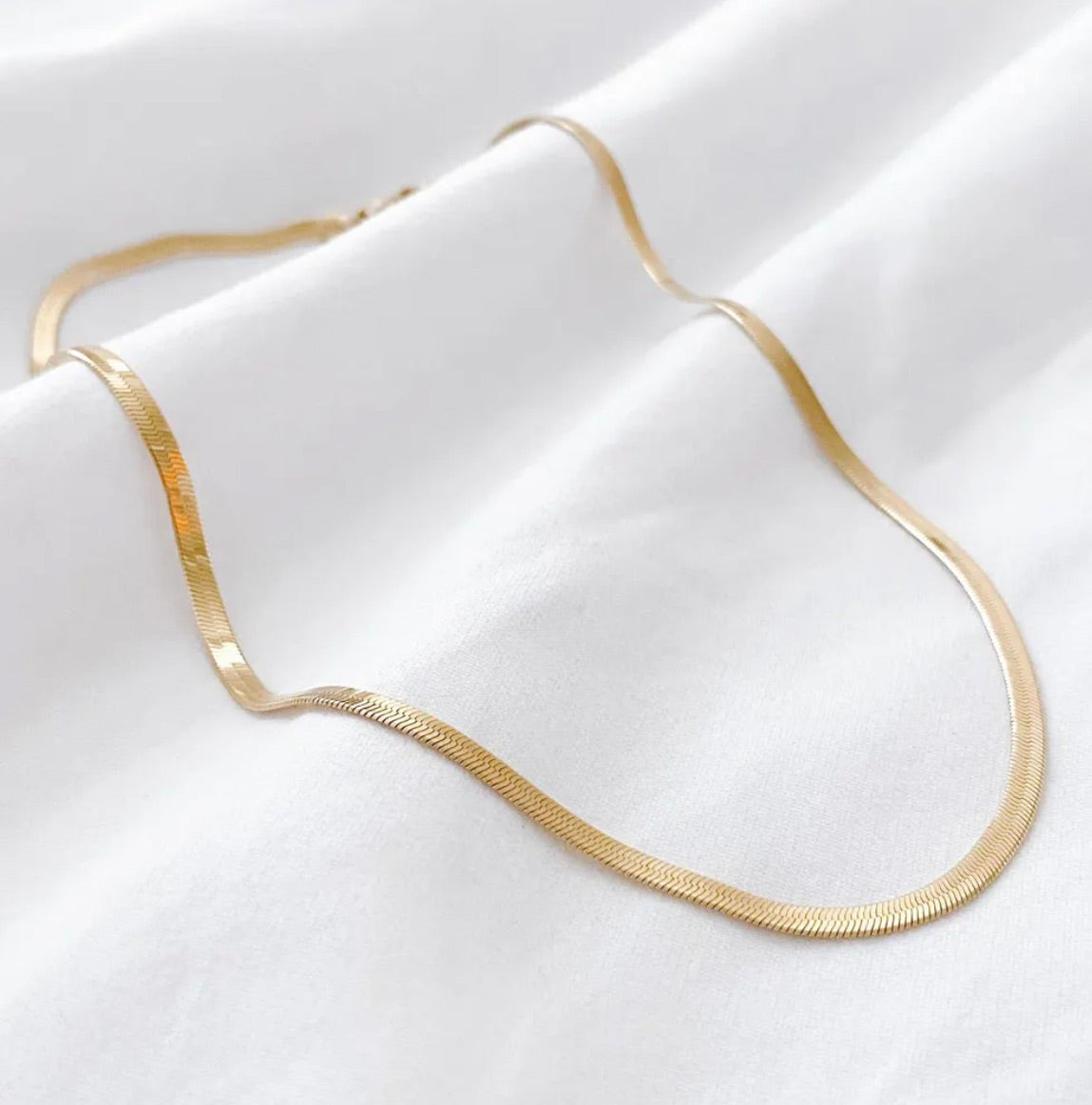 Gold Herringbone Snake Chain