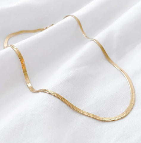Gold Herringbone Snake Chain