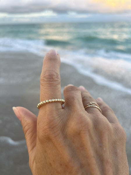 Gold Bead Stretch Ring