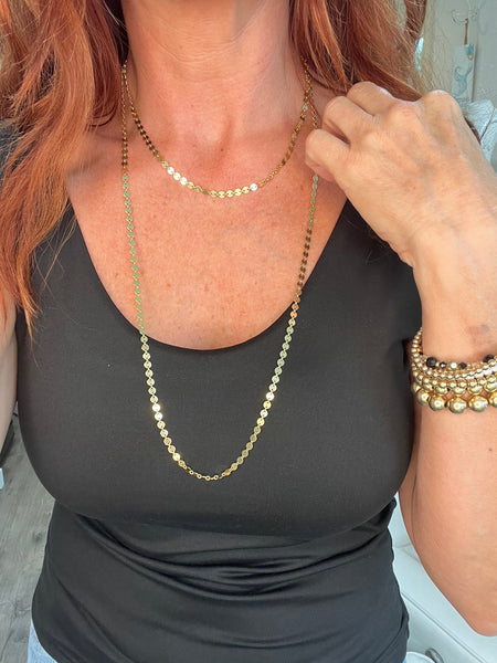 Long Sequin Chain Necklace