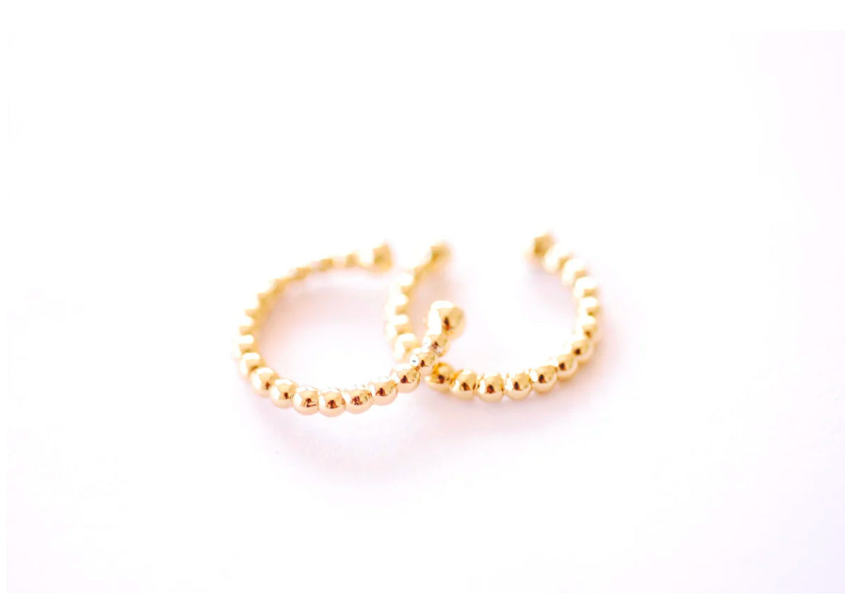 Gold Beaded 10mm Huggie