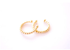 Gold Beaded 10mm Huggie