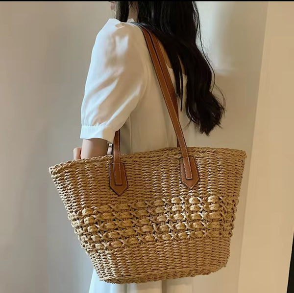 Handwoven Straw Tote