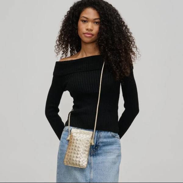 Jackie Woven Crossbody: Gold