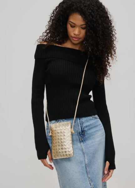 Jackie Woven Crossbody: Gold