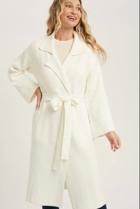 Ivory Sweater Trench Coat
