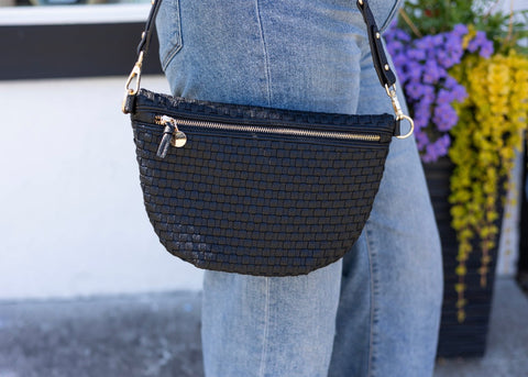 Margaux Woven Crossbody - Onyx Black