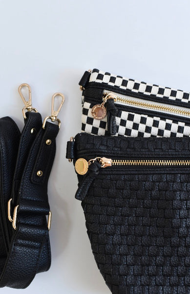 Margaux Woven Crossbody - Onyx Black
