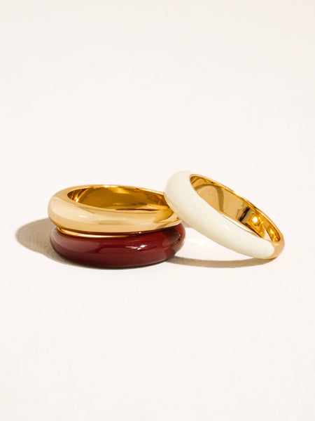 Lottie 18K Gold Vintage Enamel Band Ring: Yellow Gold