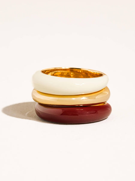 Lottie 18K Gold Vintage Enamel Band Ring: Yellow Gold